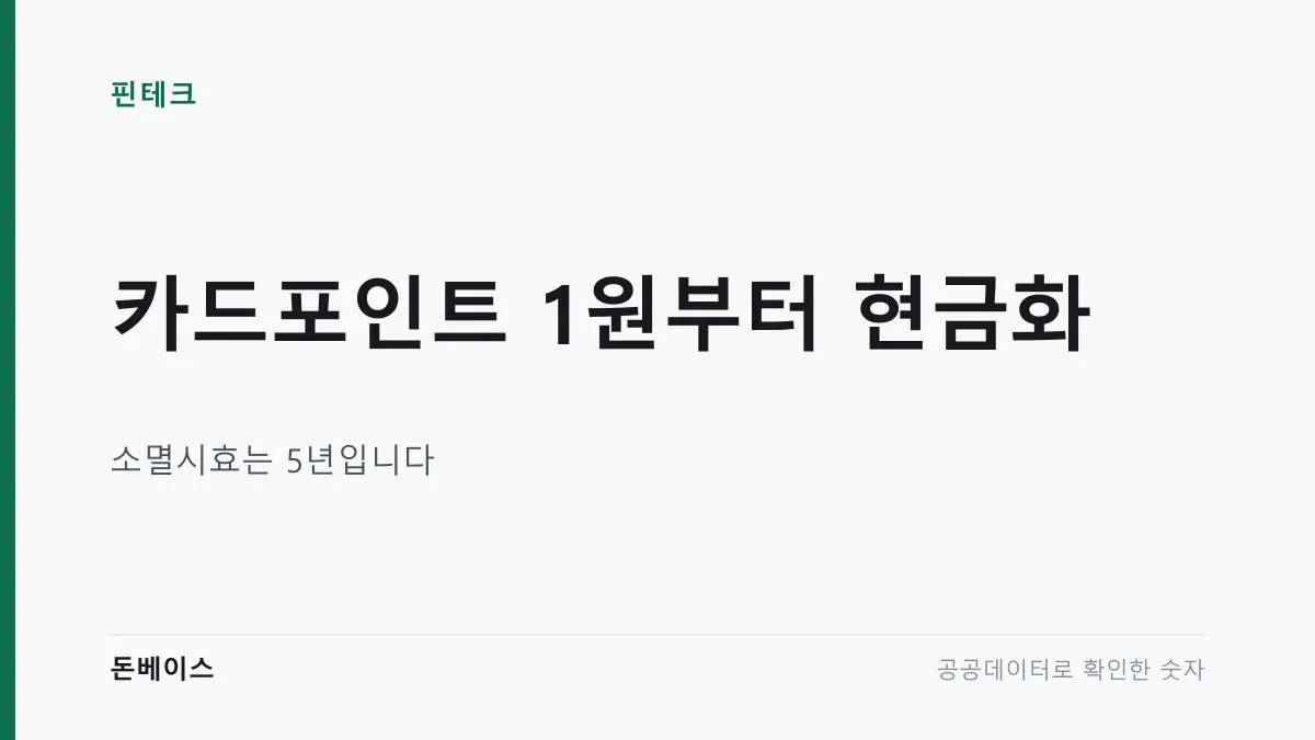 '카드포인트 1원부터 현금화'와 '소멸시효는 5년입니다'라는 문구가 적힌 표지 이미지