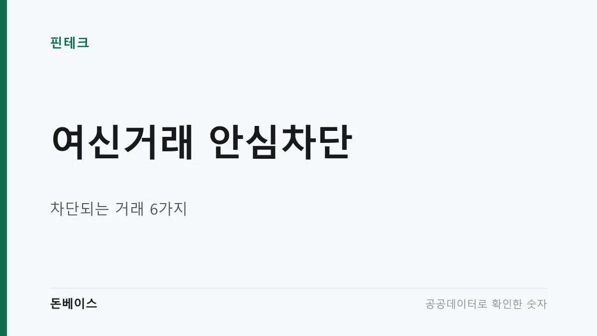 여신거래 안심차단과 차단되는 거래 6가지라는 문구가 적힌 표지 이미지