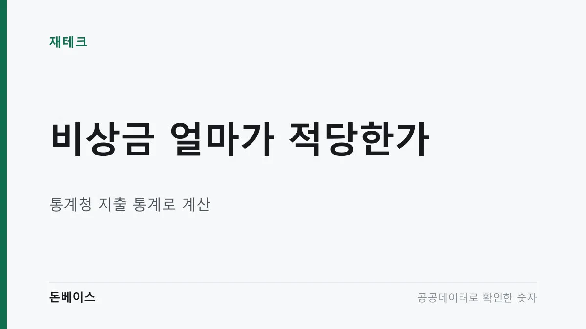 '비상금 얼마가 적당한가'와 '통계청 지출 통계로 계산'이라는 문구가 적힌 표지 이미지