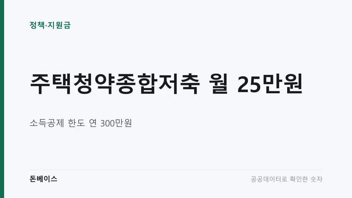 '주택청약종합저축 월 25만원'과 '소득공제 한도 연 300만원'이라는 문구가 적힌 표지 이미지