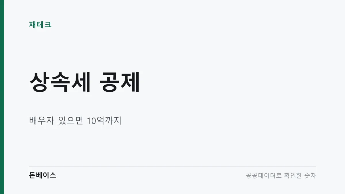 상속세 공제와 배우자 있으면 10억까지라는 문구가 적힌 표지 이미지