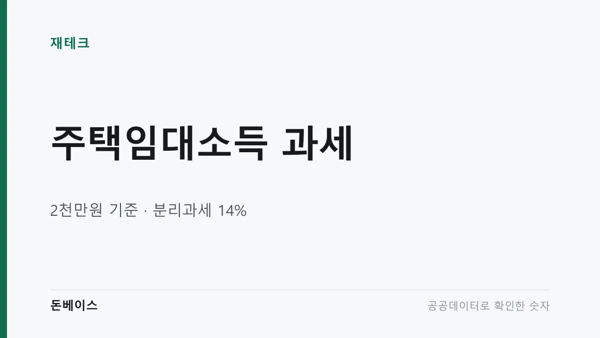 주택임대소득 과세와 2천만원 기준 분리과세 14%라는 문구가 적힌 표지 이미지
